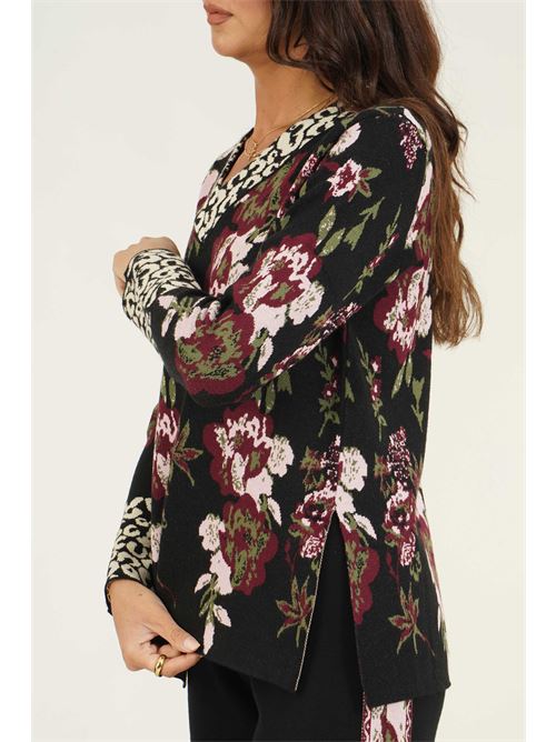 Maglia in viscosa fantasia LAFTY.LIE | 23V187NERO FANTASIA
